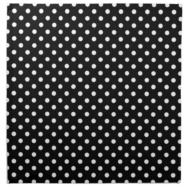 Black and White Peas Pattern Cloth Napkin (Front)