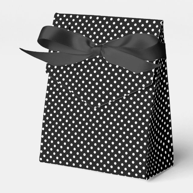 Black and White Peas Pattern Favor Boxes (Front Side)