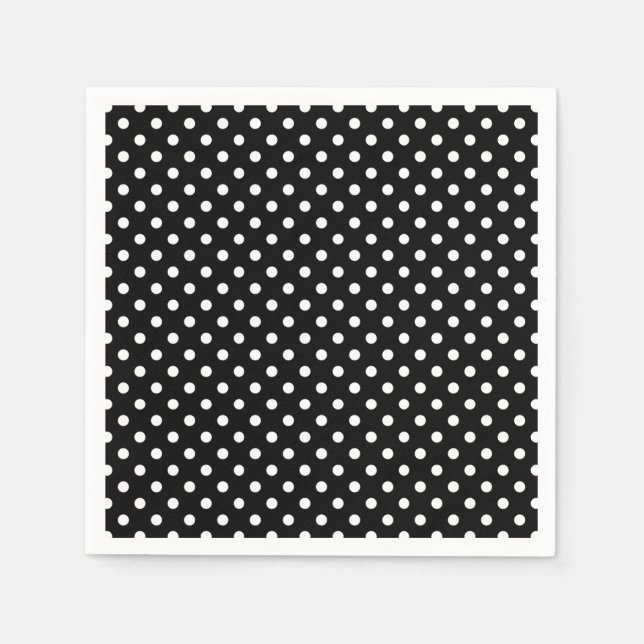 Black and White Peas Pattern Napkins (Front)