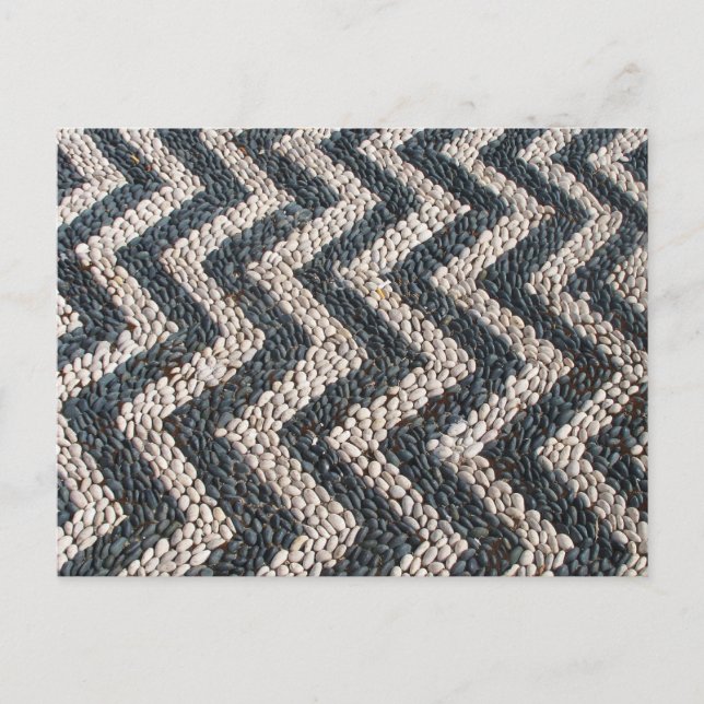 Black and white pebble mosaic in GREECE Postcard (Front)