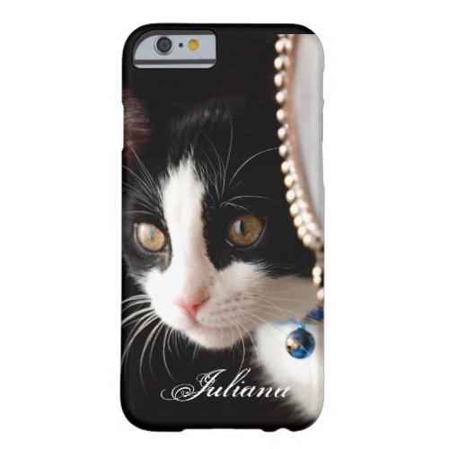 Black and White Peek a Boo Cat iPhone 6 case