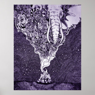 black and white pen and ink drawing poster