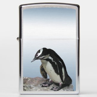 Black and White Penguin Bird Zippo Lighter