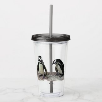 Black and White Penguin Birds Acrylic Tumbler