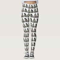 Black and White Penguin Birds Animal Leggings