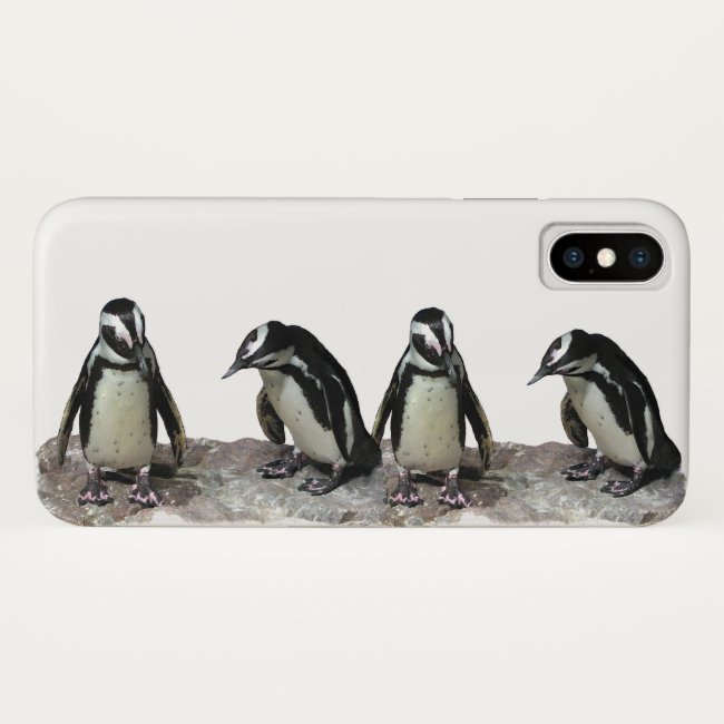 Black and White Penguin Birds iPhone X Case