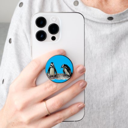 Black and White Penguin Birds Smartphone PopSocket