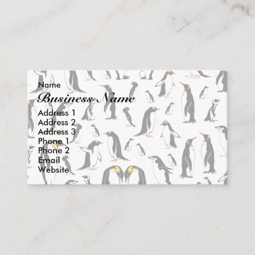 Black and white penguin Pattern Business Card