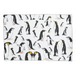 Black And White Penguin Pattern Pillow Case at Zazzle