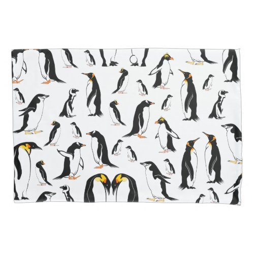 Black and white penguin Pattern Pillow Case
