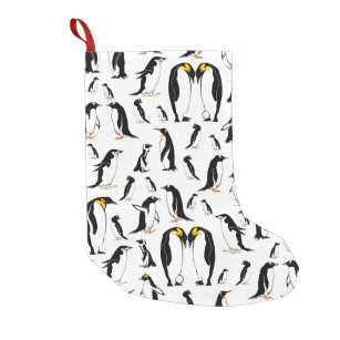 Black and white penguin Pattern Small Christmas Stocking