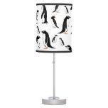 Black And White Penguin Pattern Table Lamp at Zazzle