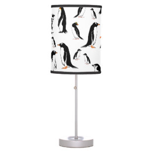 Black and white penguin Pattern Table Lamp