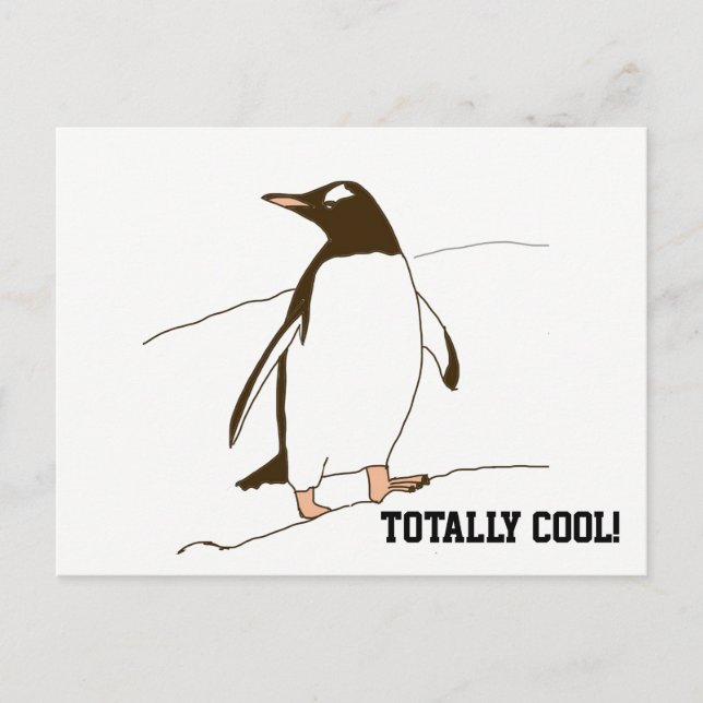 Black and White Penguin Postcard (Front)