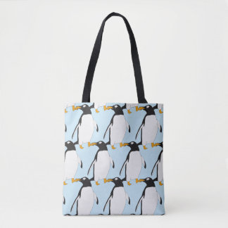 Black and white Penguin Winter Tote Bag