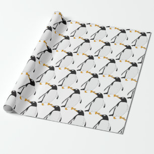 Black and white Penguin wrapping paper