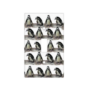Black and White Penguins Light Switch Cover
