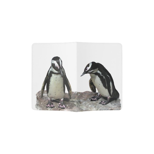 Black and White Penguins Passport Holder