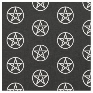 Black and White Pentacle Altar Cloth Material