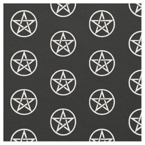Black and White Pentacle Altar Cloth Material