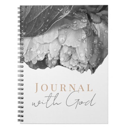 Black and White Peony Flower Journal With God