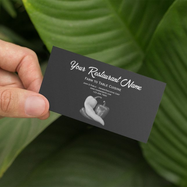 Black and White Peppers Farm to Table Restaurant Calling Card (Creator Uploaded)