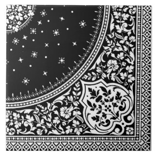 Black and White persian Rug Pattern tile