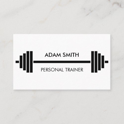 Black and White Personal Fitness Trainer Business Card