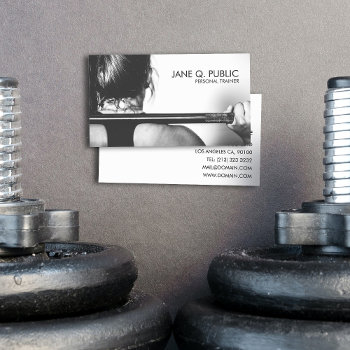 Black And White Personal Trainer Fitness Training Business Card by J32Design at Zazzle