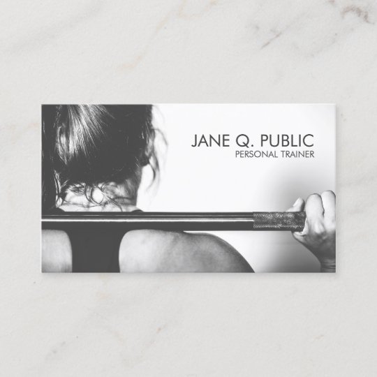 black and white personal trainer fitness training business card personal trainer business card