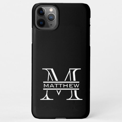 Black and White Personalised Monogram Name   iPhone 11Pro Max Case