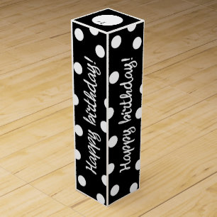 Black and white personalized birthday wine box