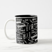Black and White Personalized Coach Gift Name Art