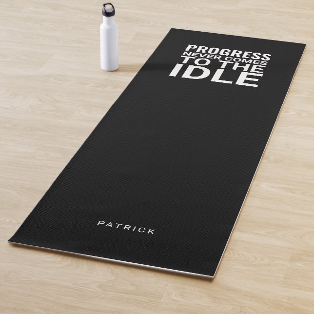Black and White Personalized Fitness Inspiration Yoga Mat (In Situ)