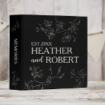 Black and White Personalized Floral Boho Wedding 3 Ring Binder<br><div class="desc">Looking for a unique and whimsical way to invite your guests to your upcoming wedding? Look no further than our modern black floral botanical boho simple wedding invitations! These beautiful invitations are perfect for any bride who wants something unique and different. They feature an enchanted flower garden design on a...</div>