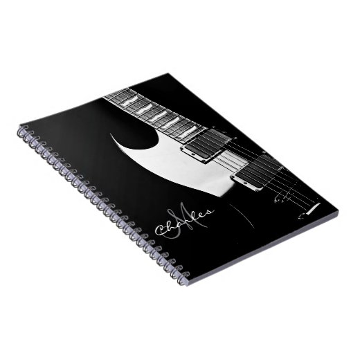 Black and White Personalized Guitar Music Notebook | Zazzle