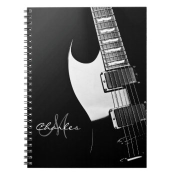 Black And White Personalized Guitar Music Notebook by UROCKDezineZone at Zazzle