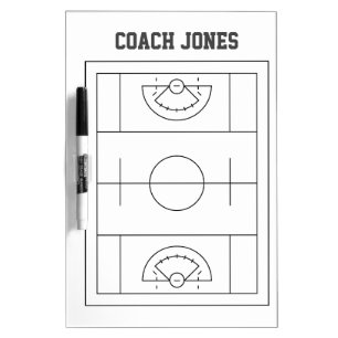 Black and White Personalized Lacrosse Coach Dry Erase Board
