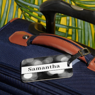 Black and White Personalized Luggage Tag
