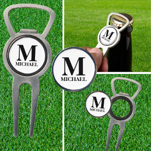 Black and White Personalized Monogram Divot Tool