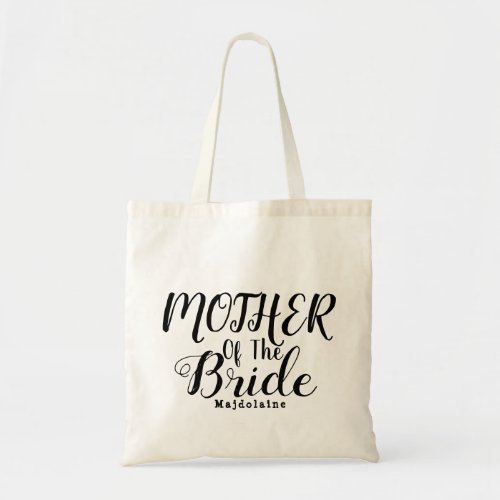 Black and white Personalized mother of the bride Tote Bag