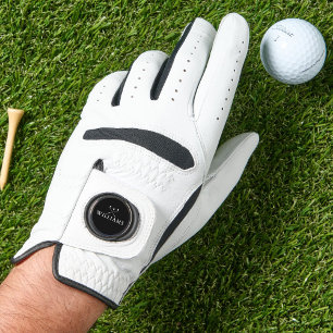 Black And White Personalized Name Golf Clubs Glove