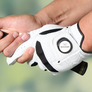 Black And White Personalized Name Golf Clubs Golf Glove