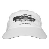Black and White Personalized Pontoon Boat Hat (Front)