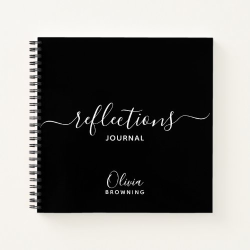 Black and White  Personalized Reflections Journal