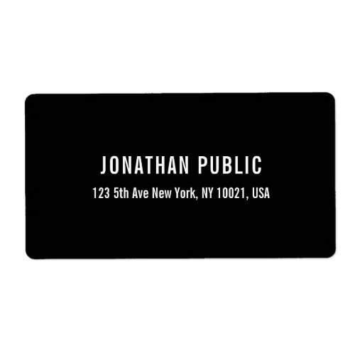 Black And White Personalized Simple Template Label