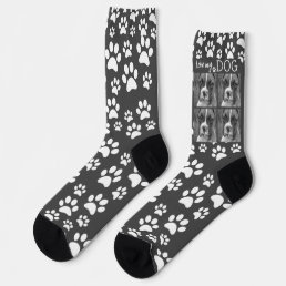 Black and White Personalized Socks - Pet Picture