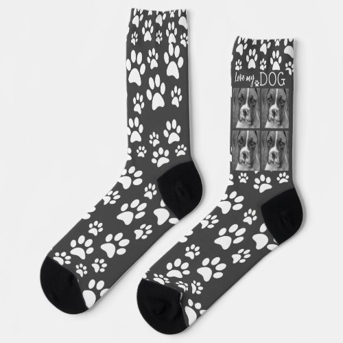 Black and White Personalized Socks _ Pet Picture