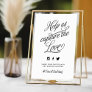 Black and White Personalized Wedding Hashtag Sign