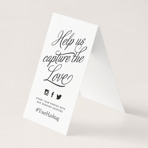 Black and White Personalized Wedding Hashtag Sign